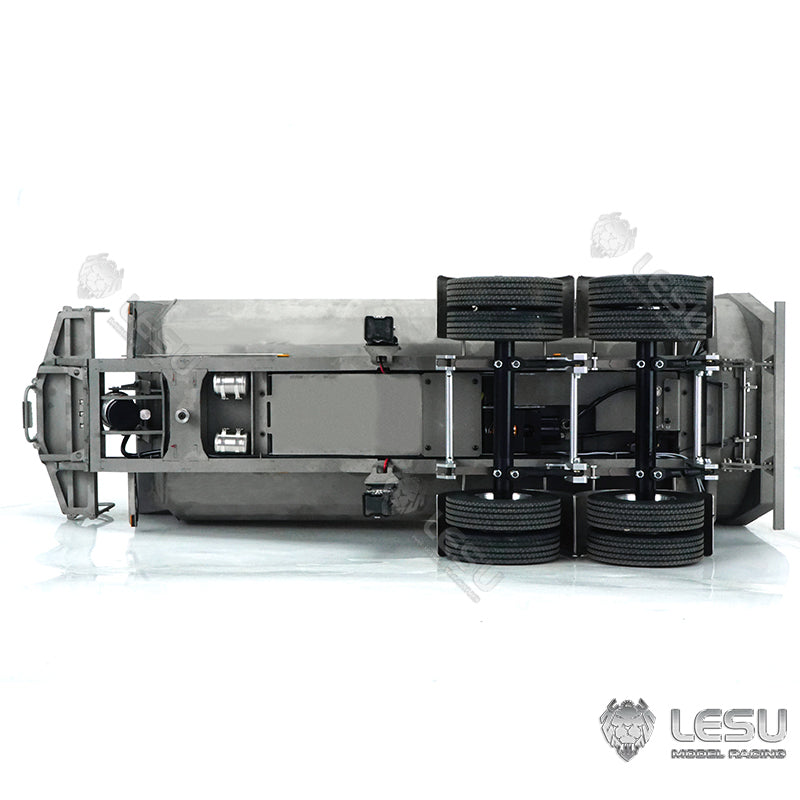 LESU 1/14 Tamiya tractor truck universal hydraulic lift U bucket metal bucket semi-trailer dump truck trailer
