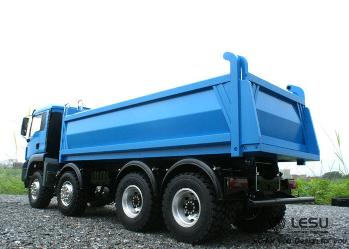 LESU 1/14 Tamiya MAN 8X8 full drive with differential lock bridge central differential hydraulic dump truck model