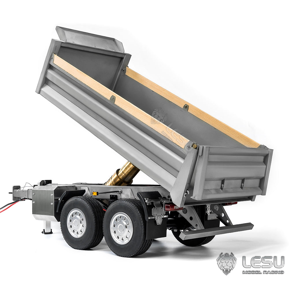 LESU 1/14 full trailer dump truck trailer CNC bucket center hydraulic cylinder lifting LS-A0051-B