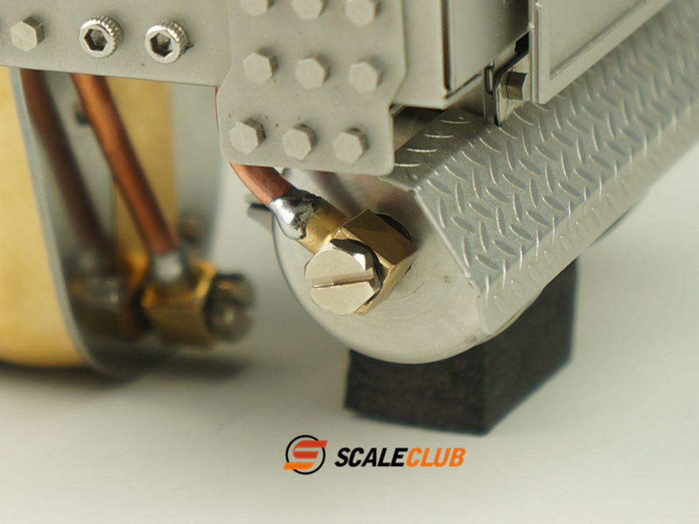 Scaleclub Model Metal Hydraulic Lifting Bridge with Gas Tank Tail Beam Set TSQWL-TY-1 for 1/14 RC Truck Trailer Truck Van