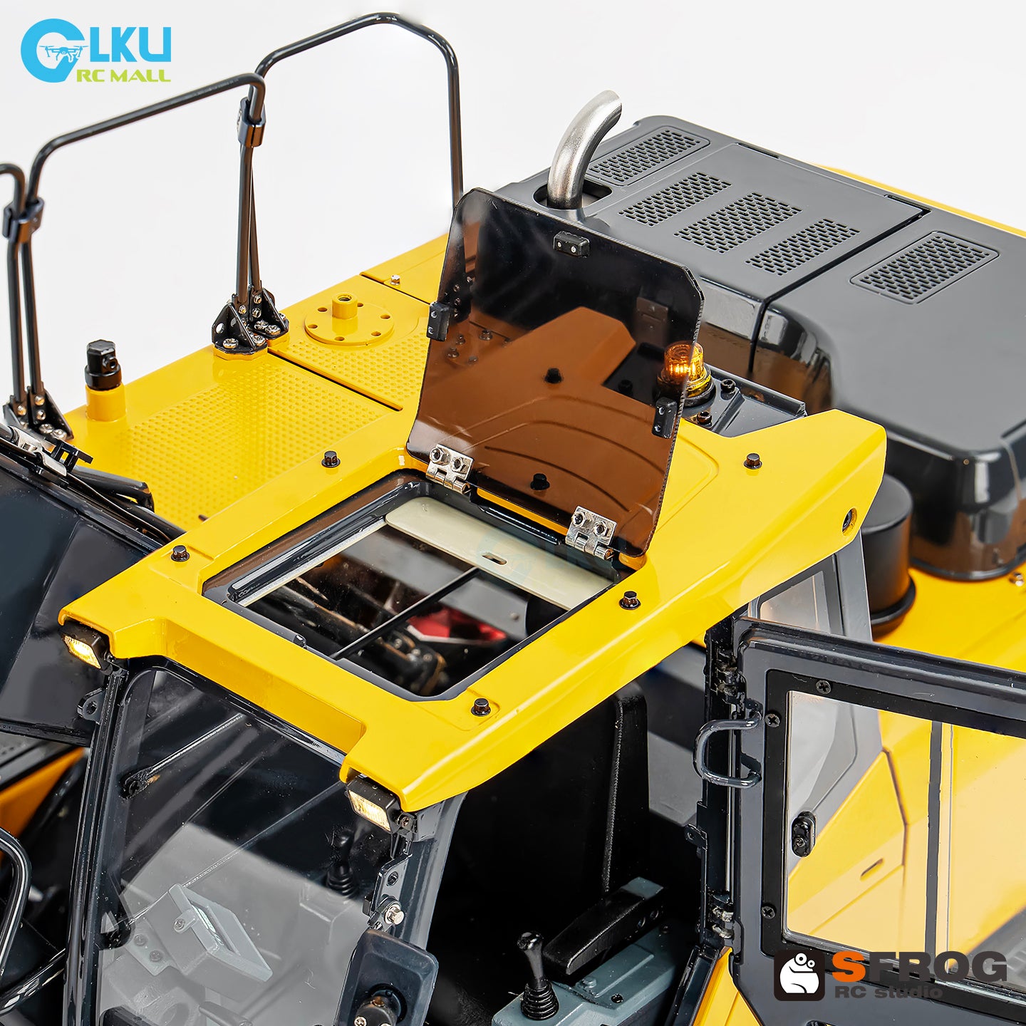 1/14 Sfrog model metal remote control E400 excavator model equipped with three pump system curved linear reversing valve