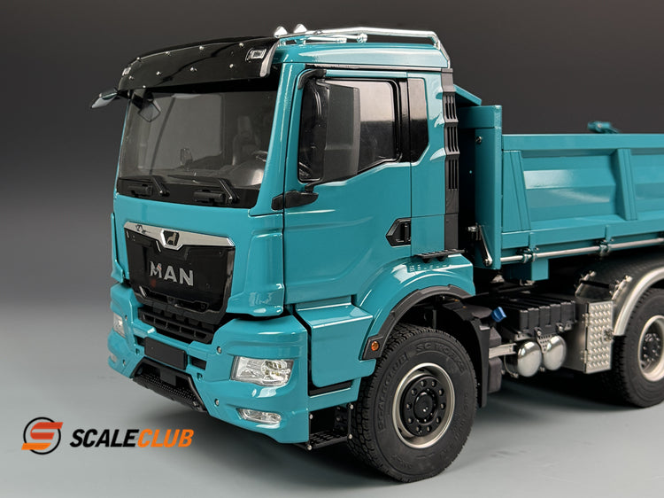 SCALECLUB 1/14 MAN TGS Mud Head Three-way Hydraulic Dump Full Metal Remote Control Truck Model