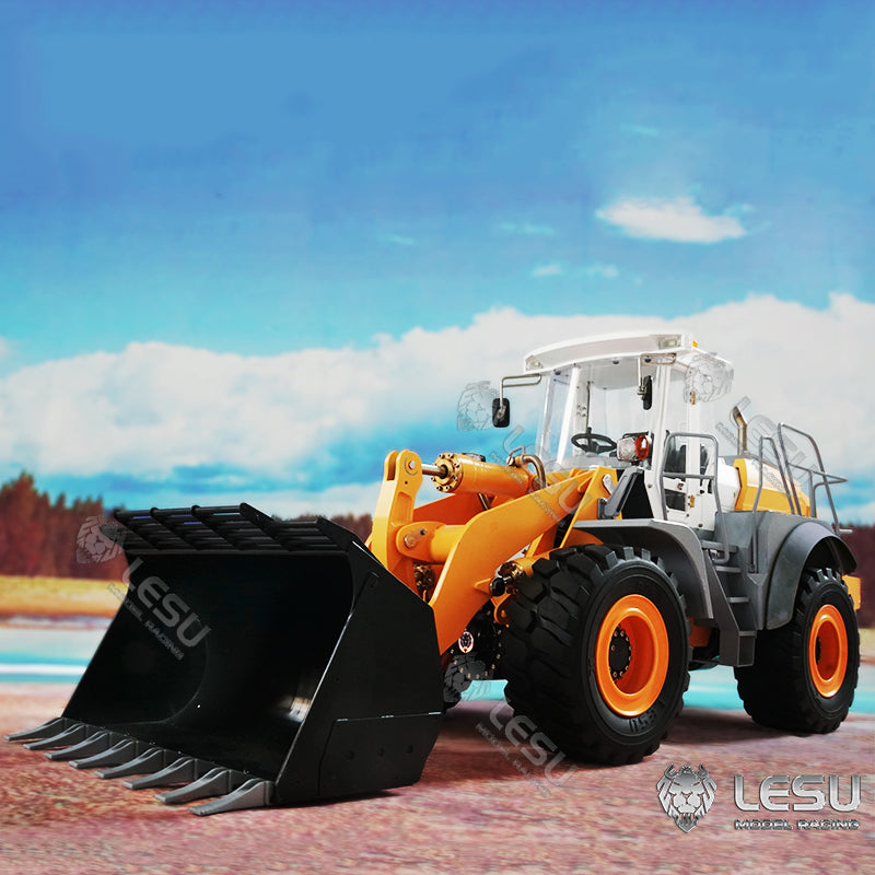 LESU 1/16 Metal Shell Upgraded Hydraulic Loader L574 Wheel Engineering Forklift Rear Wheel Eyebrow Model