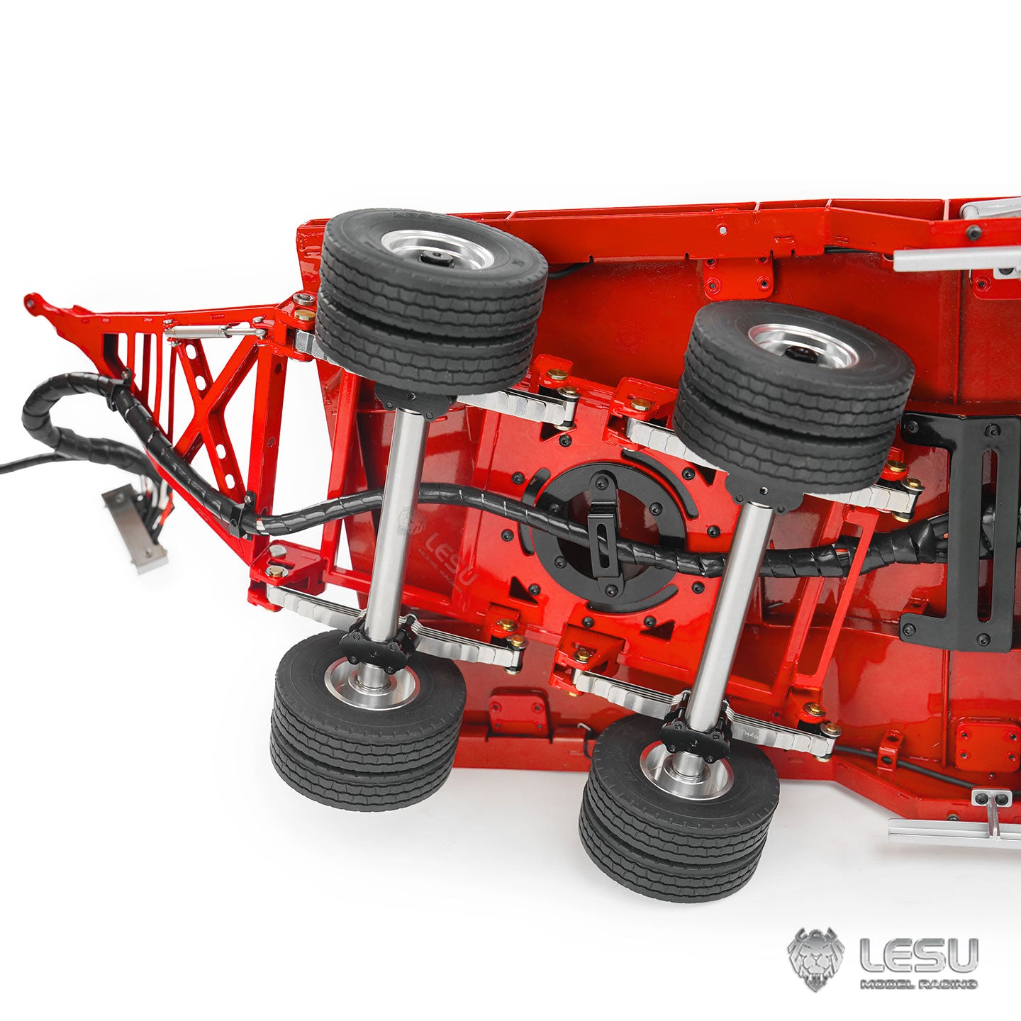 LESU 1/14 Hydraulic Engineering Trailer Small Wheel Trailer LS-A0049 Suitable for Tamiya Dump Truck Heavy Duty Tractor