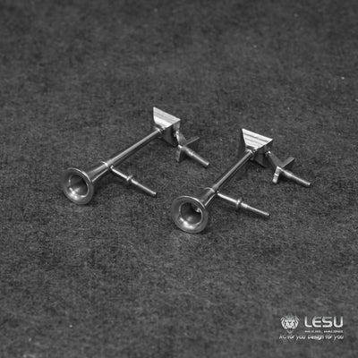 1 pair of LESU metal stainless steel horn decoration parts G-6240 A B for Tamiya FH16 1/14 RC truck model toy upgrade parts