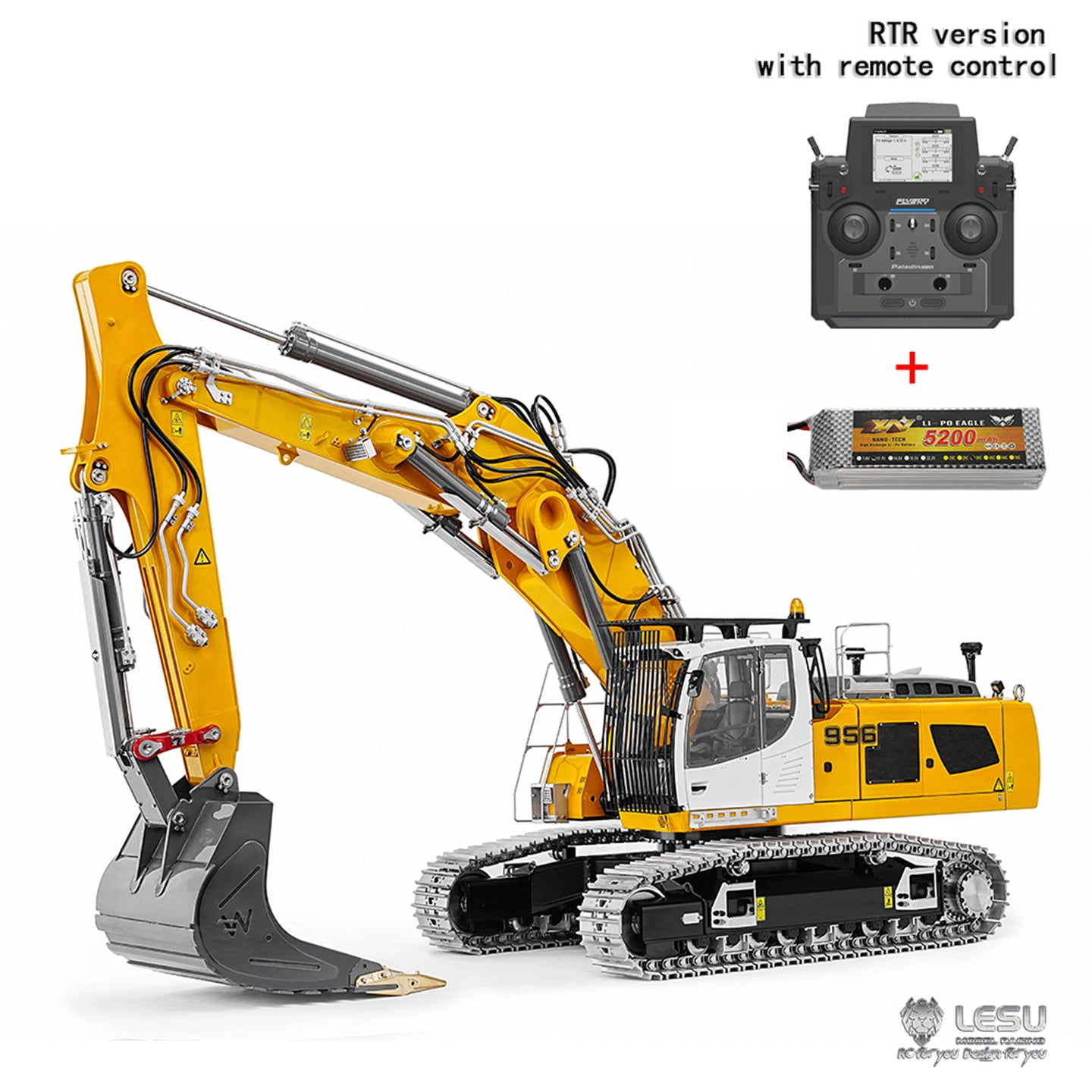 LESU 1/14 Hydraulic R956 Three-Section Arm Excavator Model BA-B0040 Motor-Driven Version Dual Pump 7-Valve