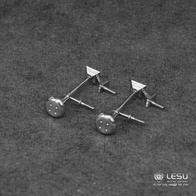 1 pair of LESU metal stainless steel horn decoration parts G-6240 A B for Tamiya FH16 1/14 RC truck model toy upgrade parts