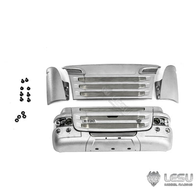 1/14 Truck Model R730 Front Grille Bumper Set Tamiya Tractor DIY Metal CNC Parts LESU