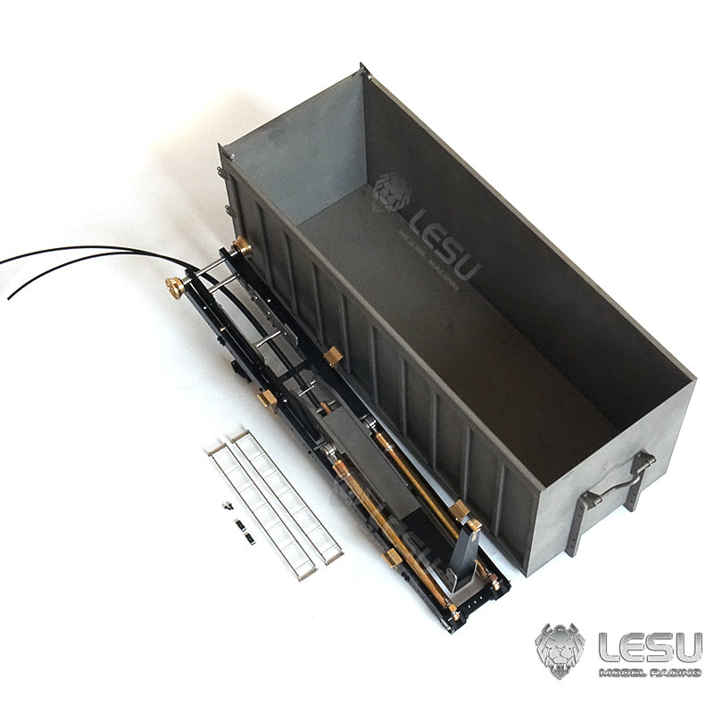 LESU 1/14 Truck Metal Toy Fully Unloaded Hydraulic Roll-off Truck Cargo Box Set LS20160901-H