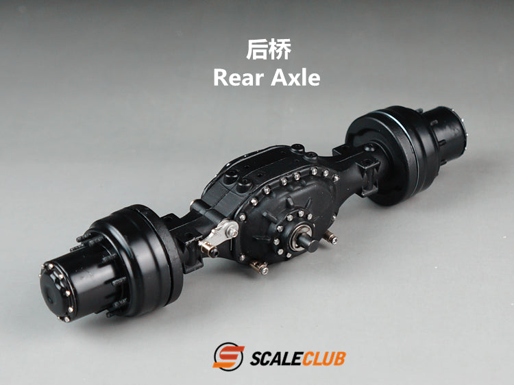 scaleclub 1/14 mud tractor new style wheel reduction lock differential break transmission power rear axle