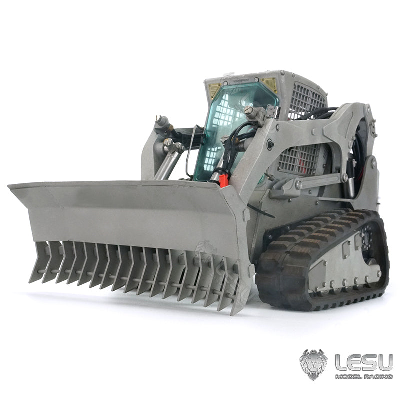 LESU 1/14 Engineering Hydraulic Model Bobcat Loader Upgrade Equipment Bulldozer Rake Bucket