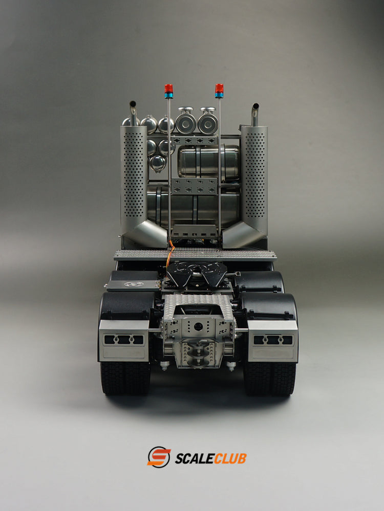 scaleclub 1/14 MAN F2000 8x6 chassis with short axle heavy trailer and chassis equipment rack
