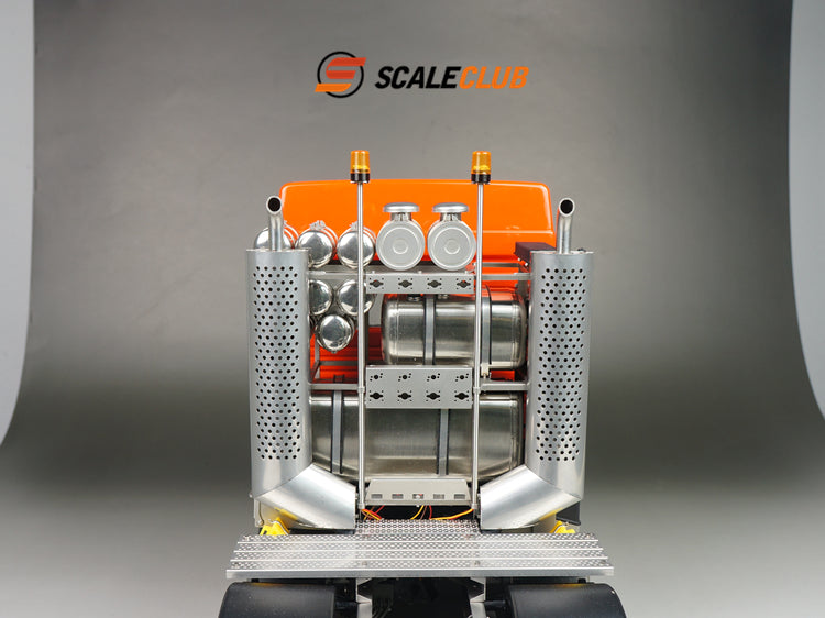 scaleclub 1/14 MAN F2000 8x8 all-metal heavy-duty trailer with metal door and equipment rack