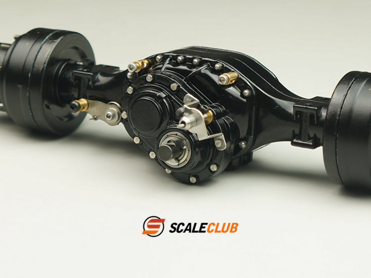 scaleclub 1/14 mud tractor new style wheel reduction lock differential break transmission power rear axle