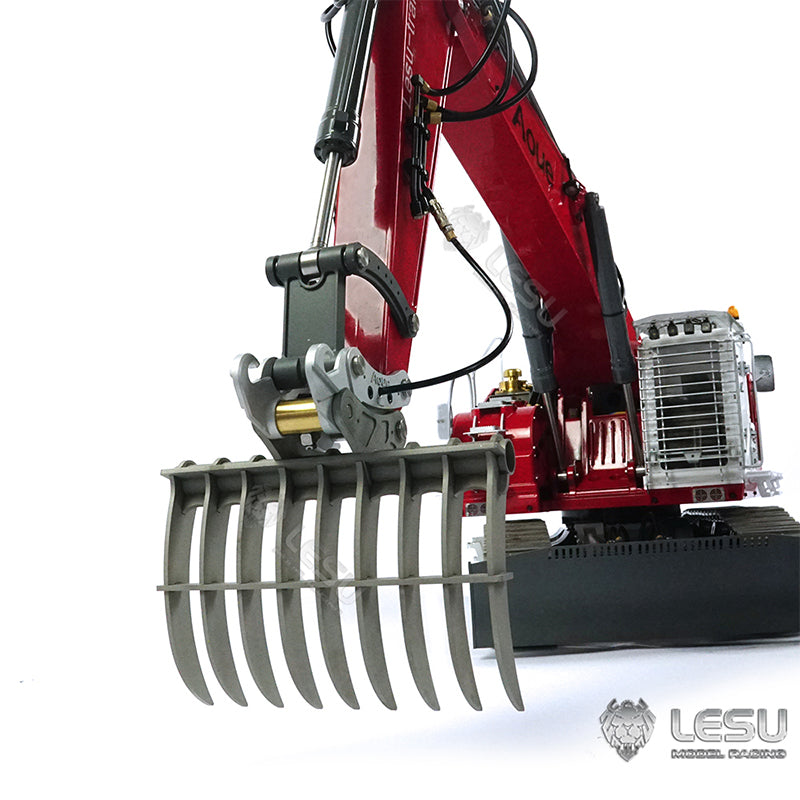 LESU 1/14 Engineering Machinery Model Excavator ET35 Modified Quick-Removal Metal Rake Bucket Attachment