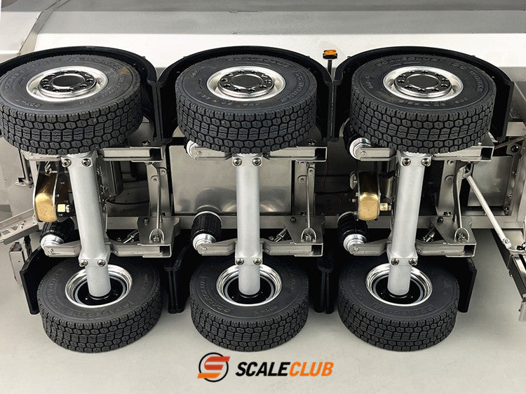 scaleclub 1/14 hydraulic 3-axle dump trailer for tractor truck