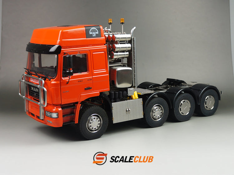 scaleclub 1/14 MAN F2000 8x8 all-metal heavy-duty trailer with metal door and equipment rack