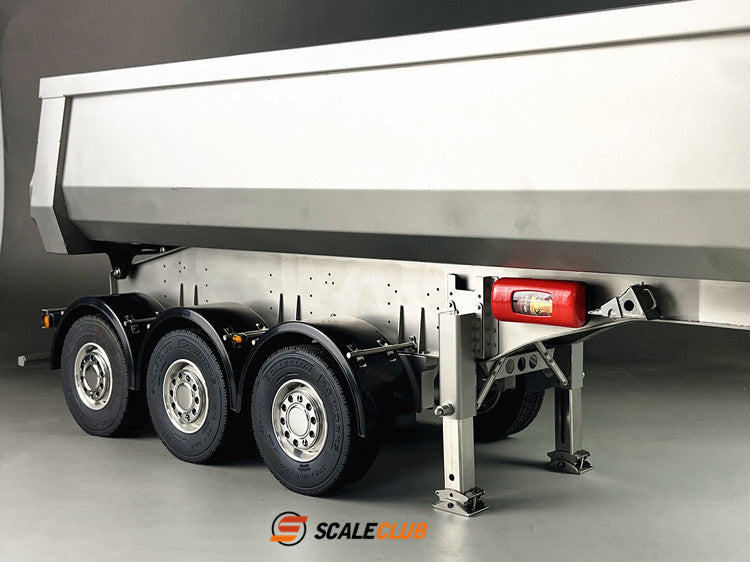 scaleclub 1/14 hydraulic 3-axle dump trailer for tractor truck