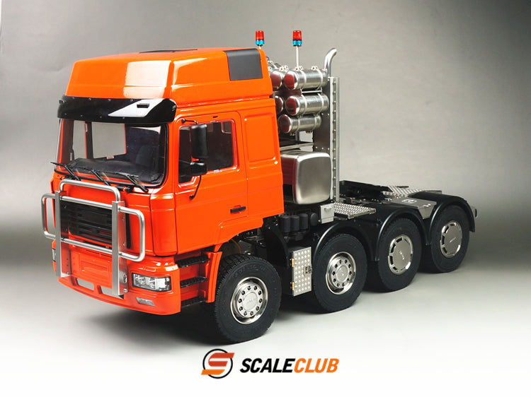 scaleclub 1/14 MAN F2000 8x6 chassis with short axle heavy trailer and chassis equipment rack