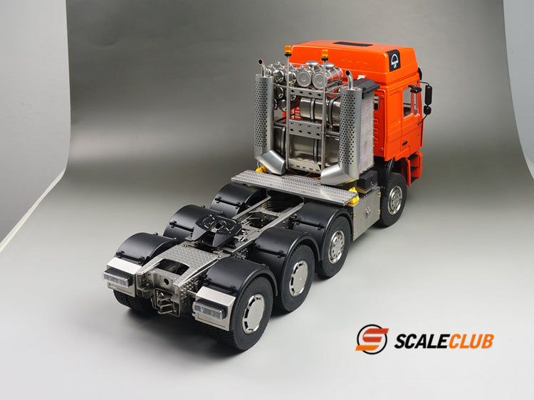 scaleclub 1/14 MAN F2000 8x8 all-metal heavy-duty trailer with metal door and equipment rack