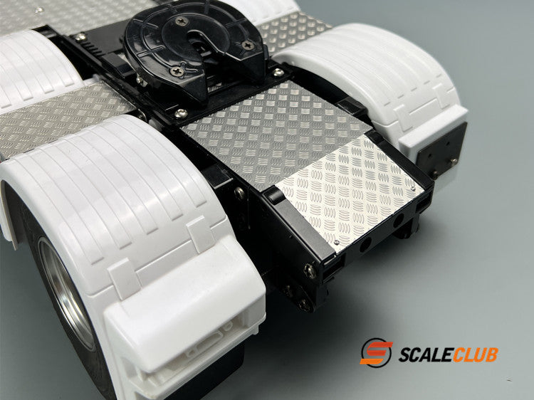 SCALECLUB Tamiya Scania 770s Upgrade Metal Chassis Anti-skid Plate Decorative Panel Tool Box