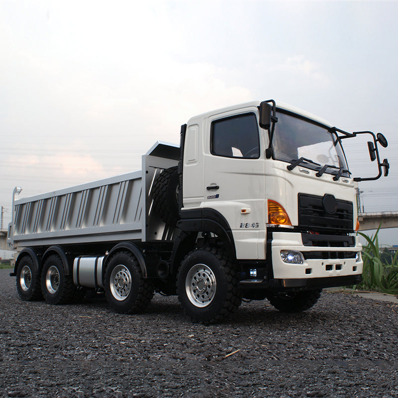 LESU 1/14 Hino Simulation Hydraulic Dump Truck Model Full Drive 8X8 Differential Lock Central Differential