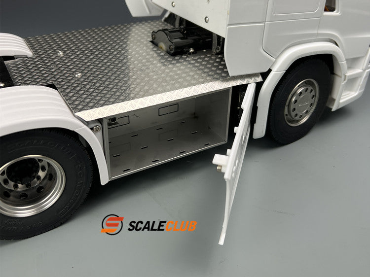 SCALECLUB Tamiya Scania 770s Upgrade Metal Chassis Anti-skid Plate Decorative Panel Tool Box