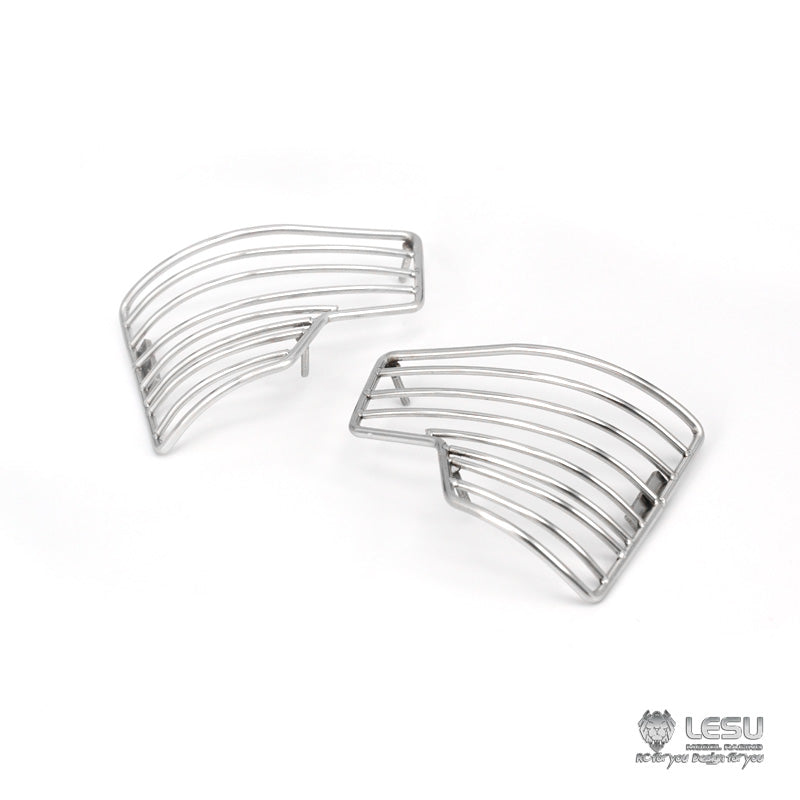 1 pair of LESU for Tamiya 3363 3348 1/14 RC tractor truck dump truck model toy metal stainless steel headlight protection cover