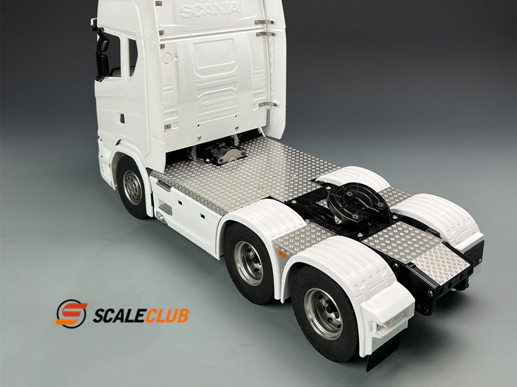 SCALECLUB Tamiya Scania 770s Upgrade Metal Chassis Anti-skid Plate Decorative Panel Tool Box