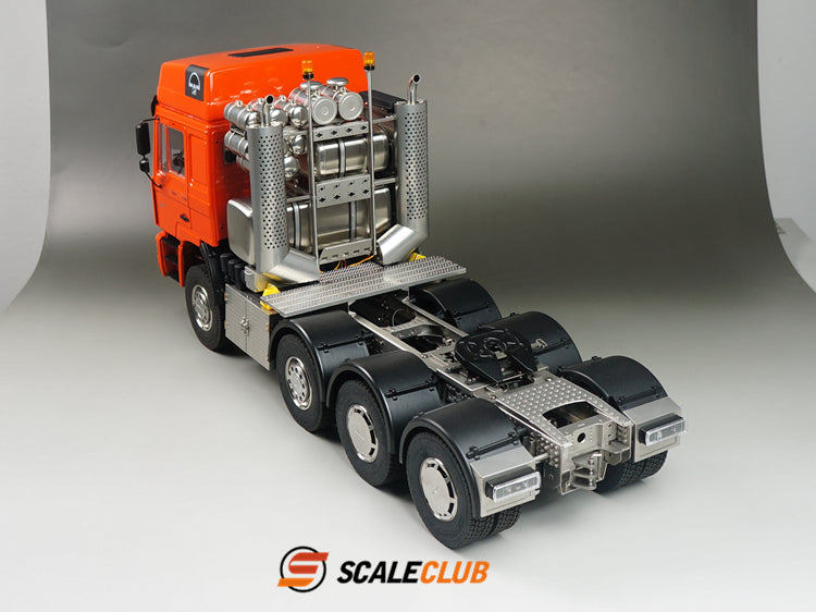 scaleclub 1/14 MAN F2000 8x8 all-metal heavy-duty trailer with metal door and equipment rack