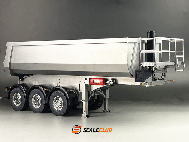 scaleclub 1/14 hydraulic 3-axle dump trailer for tractor truck
