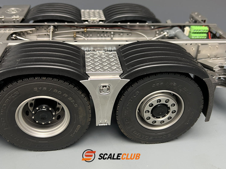 Scaleclub 1/14 rear dual-axle fender upgrade metal fender tool box with open lid Eurotruck