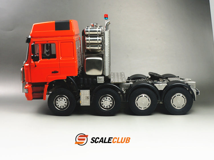 scaleclub 1/14 MAN F2000 8x6 chassis with short axle heavy trailer and chassis equipment rack