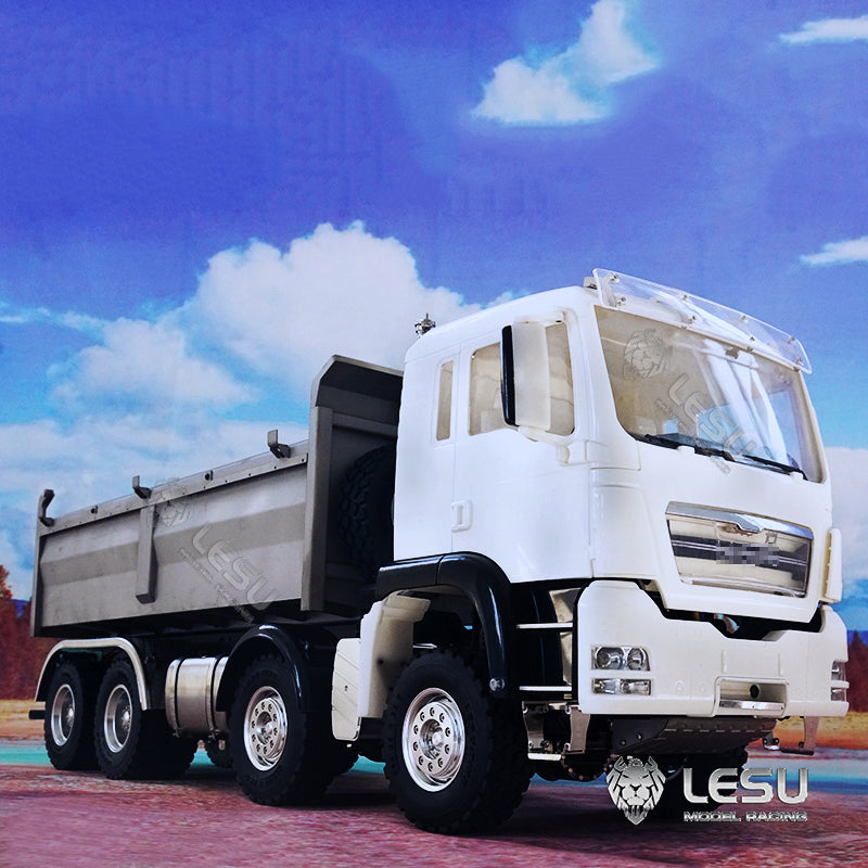LESU 1/14 Tamiya MAN TGS 8X8 simulation model engineering vehicle hydraulic one-way bucket dump truck
