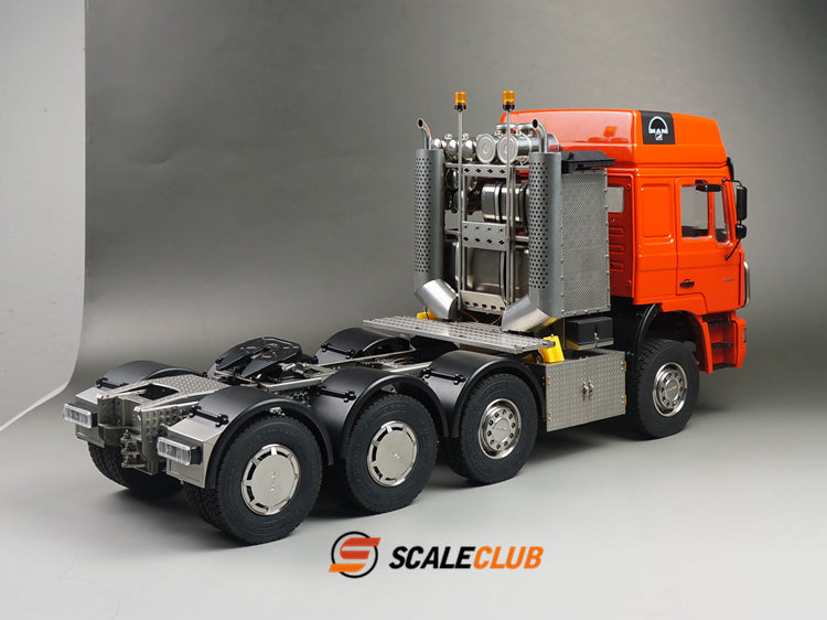 scaleclub 1/14 MAN F2000 8x8 all-metal heavy-duty trailer with metal door and equipment rack
