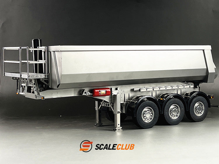 scaleclub 1/14 hydraulic 3-axle dump trailer for tractor truck