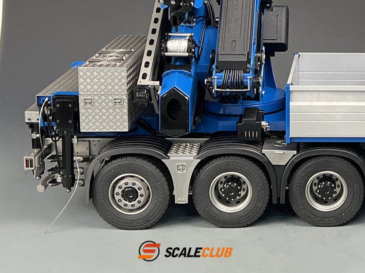 Scaleclub 1/14 rear dual-axle fender upgrade metal fender tool box with open lid Eurotruck