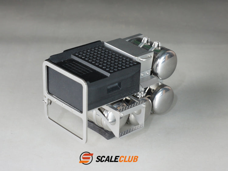 Scaleclub 1/14 Volvo FH750 tractor upgrade with battery box and gas tank and pedals