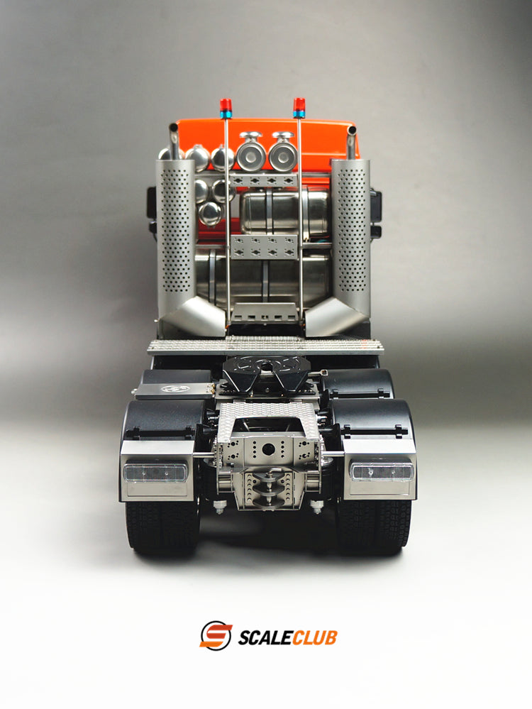 scaleclub 1/14 MAN F2000 8x6 chassis with short axle heavy trailer and chassis equipment rack