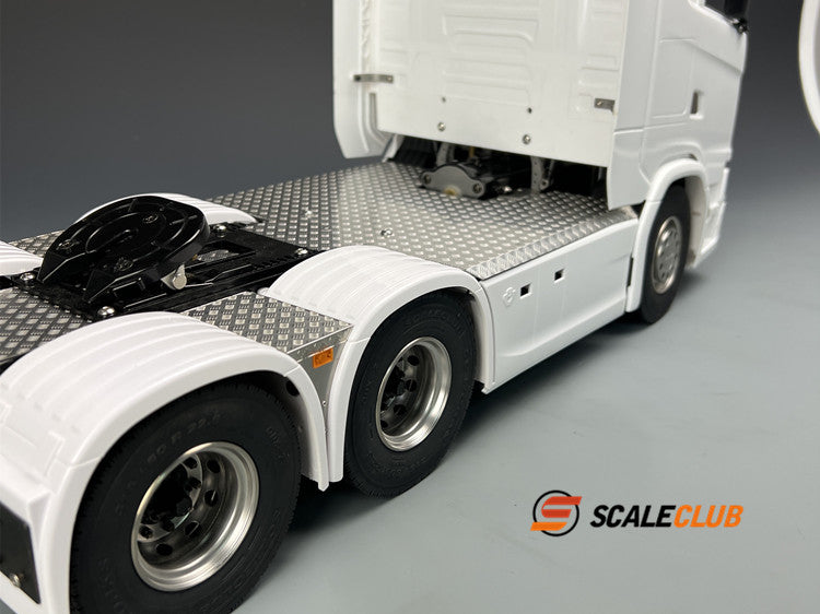 SCALECLUB Tamiya Scania 770s Upgrade Metal Chassis Anti-skid Plate Decorative Panel Tool Box