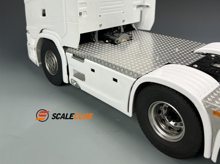 SCALECLUB Tamiya Scania 770s Upgrade Metal Chassis Anti-skid Plate Decorative Panel Tool Box