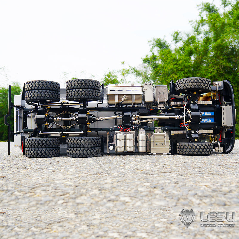 LESU 1/14 Truck Model Volvo 6*6 Three-axle Metal Axle Front Multi-stage Cylinder U-bucket Dump Truck