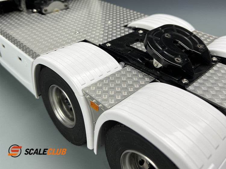 SCALECLUB Tamiya Scania 770s Upgrade Metal Chassis Anti-skid Plate Decorative Panel Tool Box