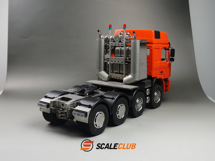 scaleclub 1/14 MAN F2000 8x6 chassis with short axle heavy trailer and chassis equipment rack
