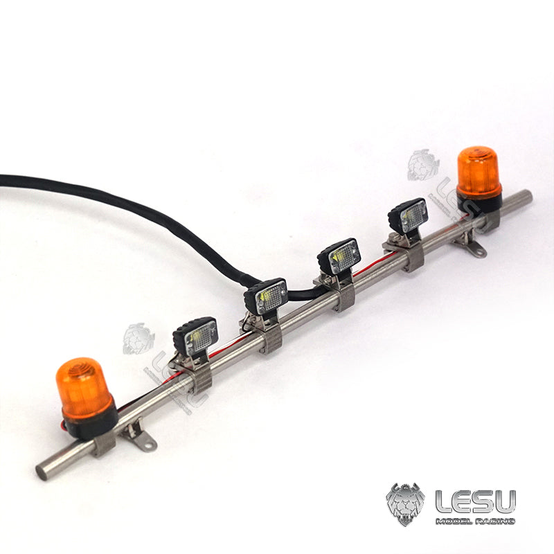 LED Spotlight Rotating Light Set For Tamiya 1/14 RC Traction Truck Engineering Vehicle Cab Roof Light Upgrade Parts LESU S-1300