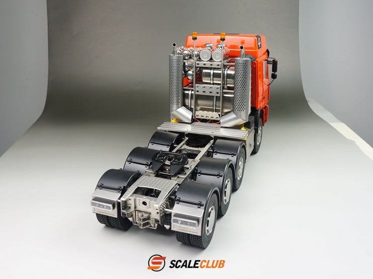 scaleclub 1/14 MAN F2000 8x8 all-metal heavy-duty trailer with metal door and equipment rack