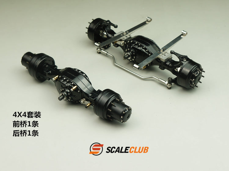 scaleclub 1/14 mud tractor new style wheel reduction lock differential break transmission power rear axle