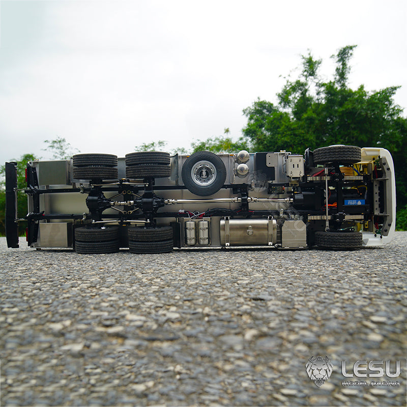 LESU 1/1 Truck Model Toy Volvo 6X4 Flatbed Truck Remote Control Metal Transporter