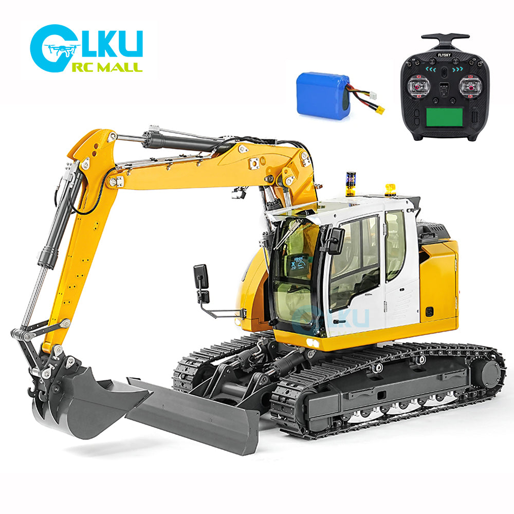 CUT-914 1/14 Engineering Machinery Hydraulic Remote Control Tailless Excavator High-end Simulation Customized Metal Model RTR