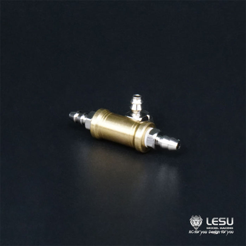 LESU hydraulic model oil pipe diverter valve three-way joint stainless steel nozzle accessories engineering machinery model